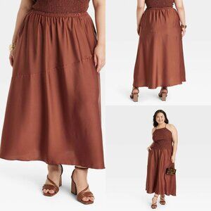 XXL - Womens Maxi A-Line Slip Skirt - A New Day - Brown